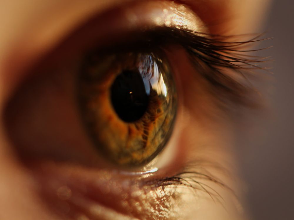 Olho humano em detalhe com foco na retina, ressaltando a importância de saber que doenças da retina do olho tem cura dependendo do caso.